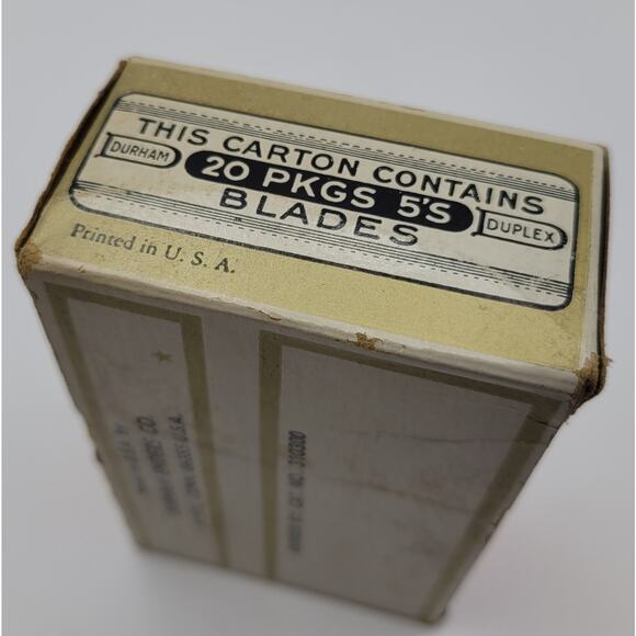 Vintage Durham Duplex Razor Carton of 19 Packages 5 Blades 95 Total Made USA NOS - Picture 8 of 12